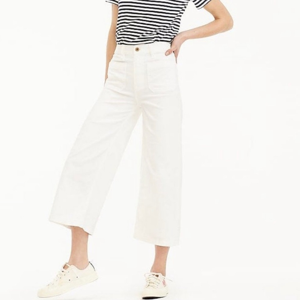 J Crew Point Sur white crop jeans